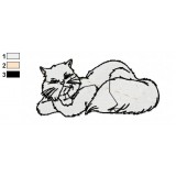 Snowbell Cat Embroidery Design